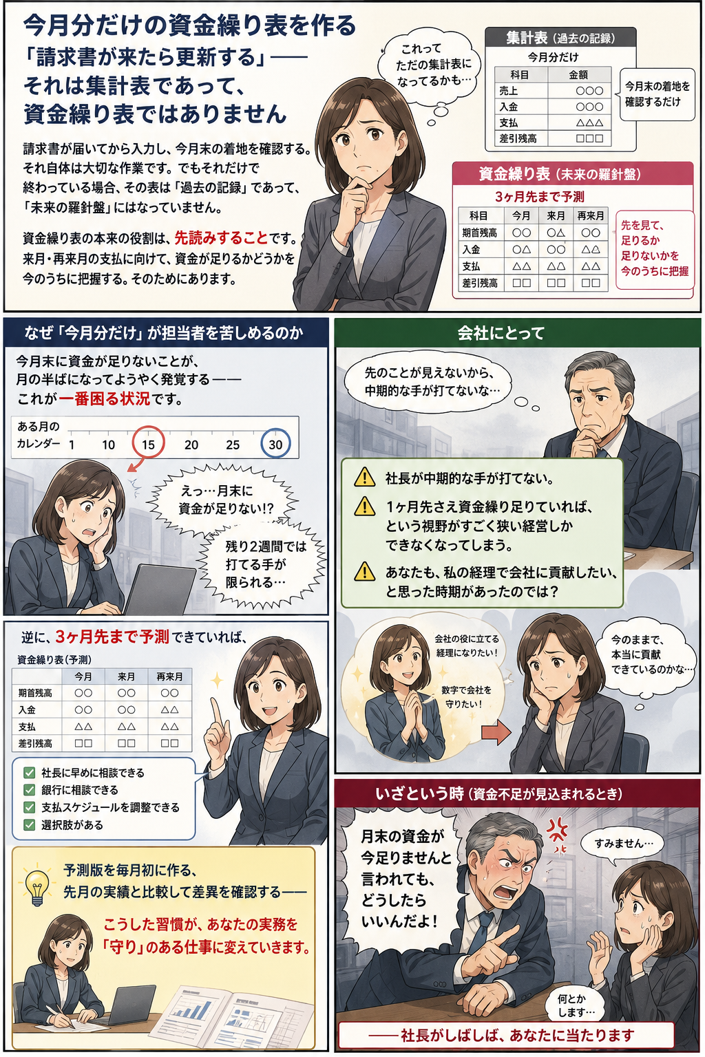 今月分だけの資金繰り表が担当者を追い詰める理由——先読みがないと選択肢がなくなる